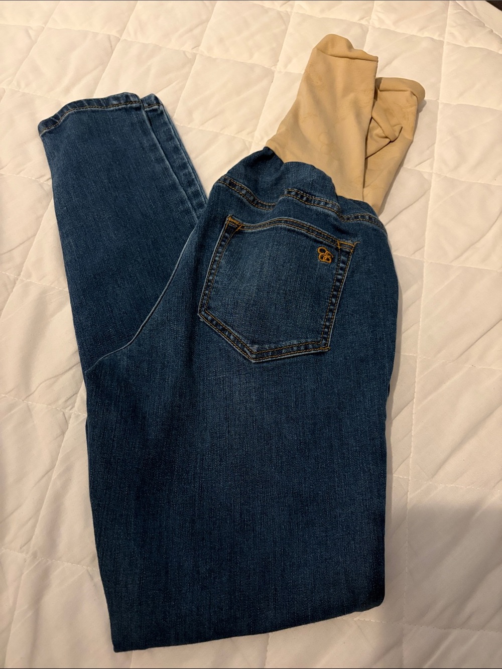 Jessica Simpson Maternity Panel Dark Blue Denim Jeans
